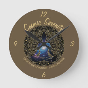 Reloj Redondo Mediano Meditación Serenidad Cósmica   Mandala de la Galax