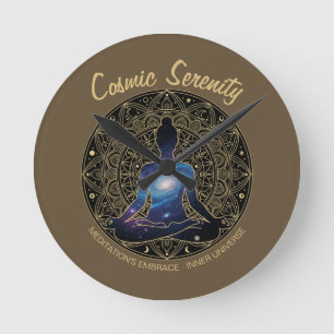 Reloj Redondo Mediano Meditación Serenidad Cósmica – Mandala (SIN NÚMERO