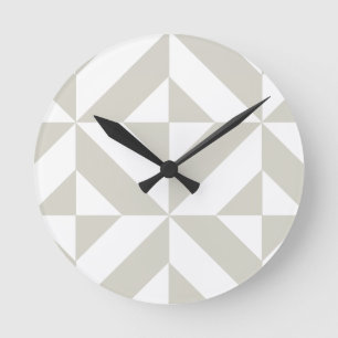 Reloj Redondo Mediano Medium Gray Geometric Deco Cube Pattern