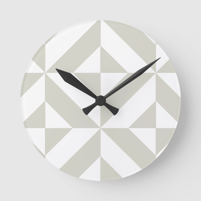 Reloj Redondo Mediano Medium Gray Geometric Deco Cube Pattern (Anverso)