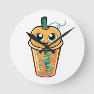 Reloj Redondo Mediano Medusa de Boba de Calabaza
