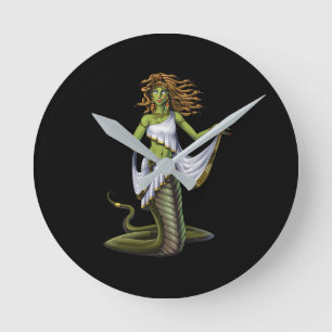 Reloj Redondo Mediano Medusa, diosa griega de mitología