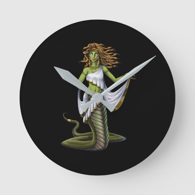 Reloj Redondo Mediano Medusa, diosa griega de mitología (Anverso)