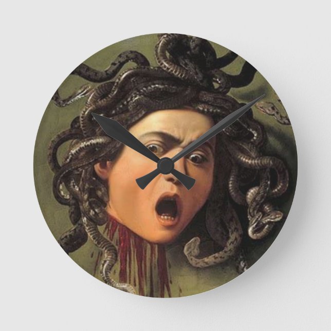 Reloj Redondo Mediano Medusa Head De Caravaggio (Anverso)