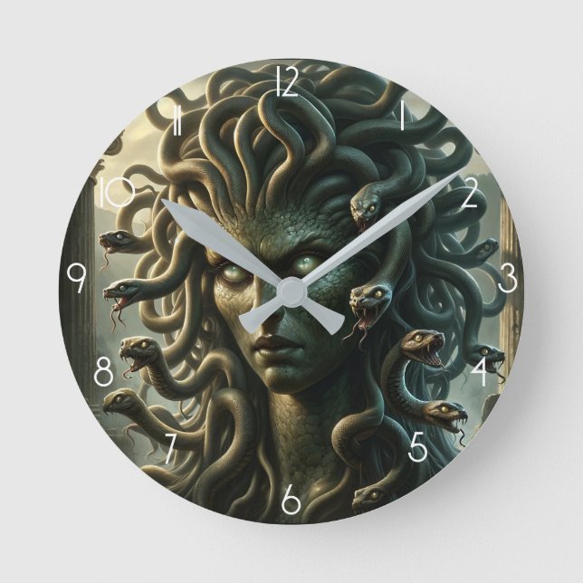 Reloj Redondo Mediano Medusa Stare de la Muerte Jefe de las Serpientes (Anverso)