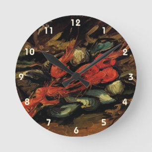 Reloj Redondo Mediano Mejillones y camarones por Vincent van Gogh