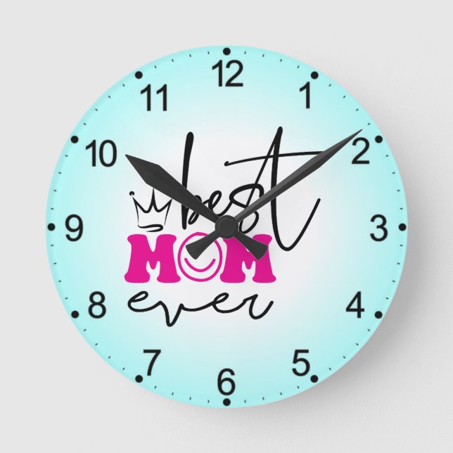 Reloj Redondo Mediano Mejor Diseño del Día de la Madre-63344 (Anverso)