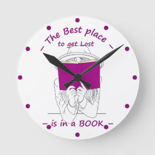 Reloj Redondo Mediano Mejor lugar para perderse es en un libro
