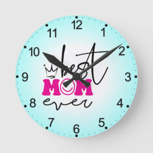 Reloj Redondo Mediano Mejor Mamá de la Historia - Keychain del Día de la