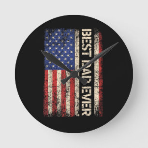 Reloj Redondo Mediano Mejor Papá del Mundo Regalos de la Bandera Estadou