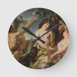 Reloj Redondo Mediano Meleager y Atalanta (aceite en lona)