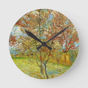 Reloj Redondo Mediano Melocotonero en flor por Vincent van Gogh