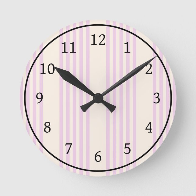 Reloj Redondo Mediano Melocotones y nata cinco rayas patrón (Anverso)