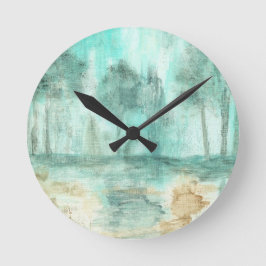 Reloj Redondo Mediano Memoria,Resumen de pintura de árboles paisajístico