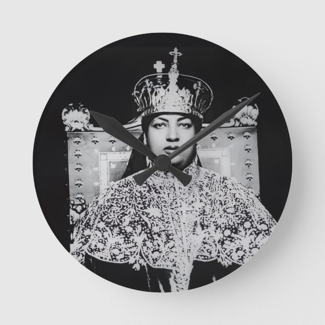 Reloj Redondo Mediano Menen Asfaw Haile Selassie HIM Jah Rastafari  (Anverso)