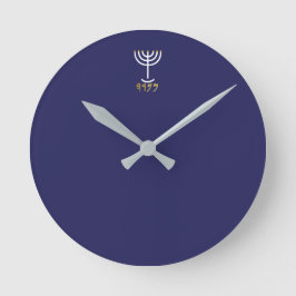 Reloj Redondo Mediano Menorah Paleo Hebreo