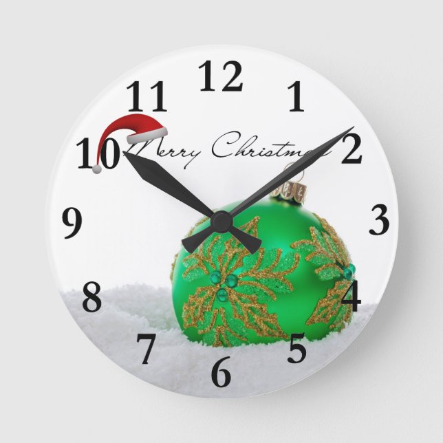 Reloj Redondo Mediano Merry Christmas (Anverso)