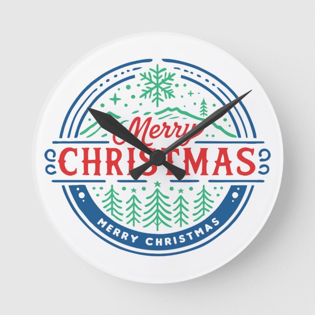 Reloj Redondo Mediano Merry Christmas 2 (Anverso)