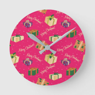 Reloj Redondo Mediano Merry Christmas Gift Boxes