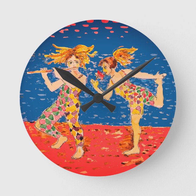 Reloj Redondo Mediano Merry jesters (Anverso)