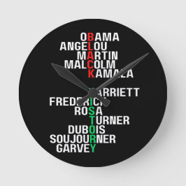 Reloj Redondo Mediano Mes de la Historia Negra Melanin King Reina Sista 