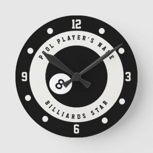 Reloj Redondo Mediano Mesa de billar para jugadores de billar personaliz