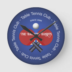 Reloj Redondo Mediano Mesa de ping pong Pong Paddle y Ball Wall