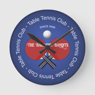Reloj Redondo Mediano Mesa de ping pong Pong Paddle y Ball Wall