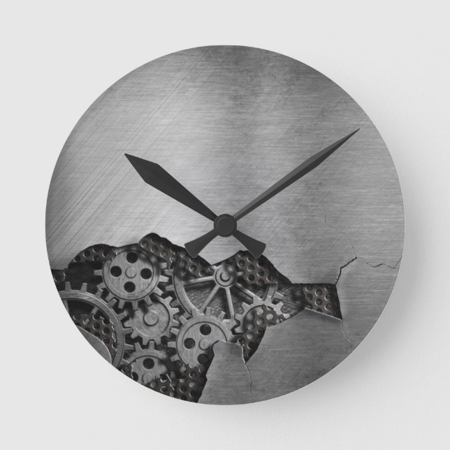Reloj Redondo Mediano Metal background with mechanical damage (Anverso)