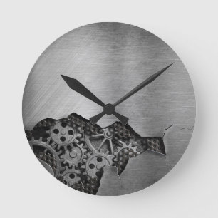 Reloj Redondo Mediano Metal background with mechanical damage