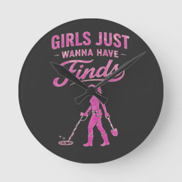 Reloj Redondo Mediano Metal Detecting Pink Lady