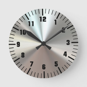 Reloj Redondo Mediano Metal plateado artístico