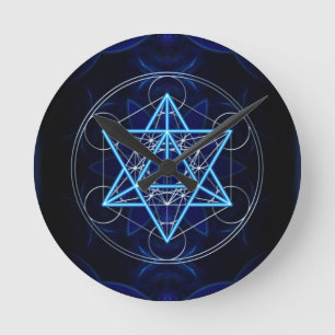 Reloj Redondo Mediano Metatrons dado - Merkaba estrella Tetraeder -
