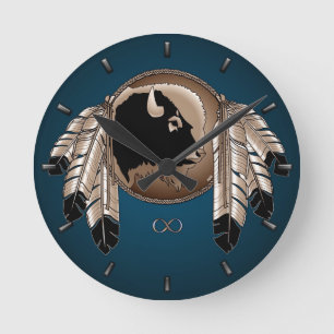 Reloj Redondo Mediano Metis Clock First Nation Spirit Buffalo Wall Clock