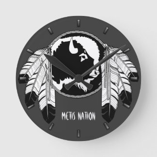 Reloj Redondo Mediano Metis Clock First Nation Spirit Buffalo Wall Clock