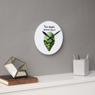 Reloj Redondo Mediano "Mi alien y Mi lista de reproducción" diseño de vi