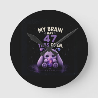 Reloj Redondo Mediano Mi Cerebro Tiene 47 Pestañas Abiertas