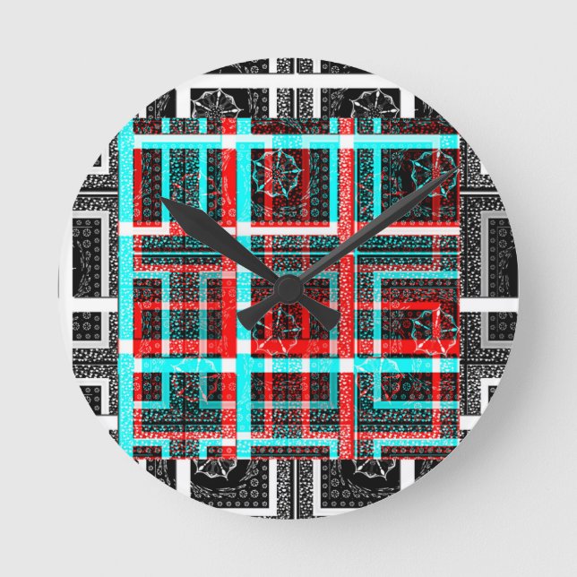Reloj Redondo Mediano Mi diseño de Maze cuadrado (Anverso)