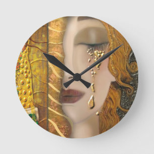 Reloj Redondo Mediano Mi Klimt Serie: Oro