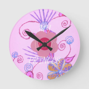 Reloj Redondo Mediano Mi pequeña princesa te amo XOXO