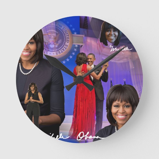 Reloj Redondo Mediano Michelle Obama (Anverso)