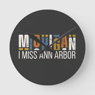 Reloj Redondo Mediano Michigan Te extraño Ann Arbor