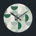 Reloj Redondo Mediano Mid Century Modern Abstract Pattern Sage Green<br><div class="desc">Mid century modern pattern – abstract geometric shapes – minimalist pattern in sage green.</div>