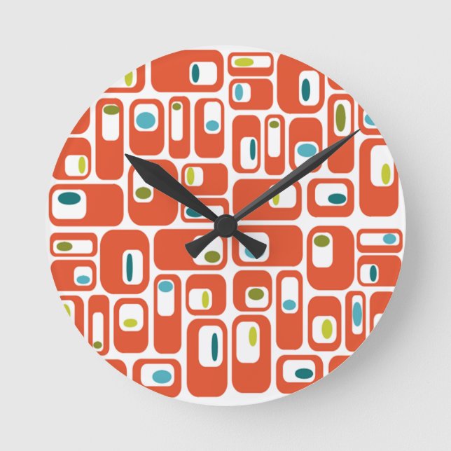 Reloj Redondo Mediano Mid-century Modern Rectangles  (Anverso)