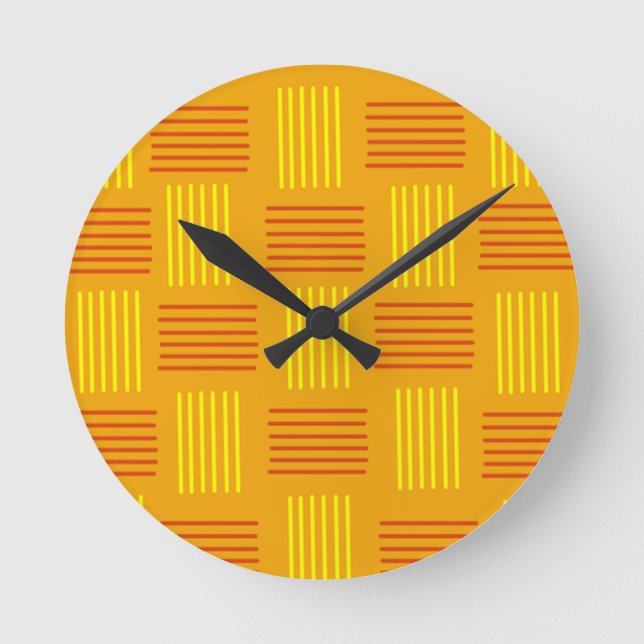 Reloj Redondo Mediano Mid-Century Modern Weave  (Anverso)