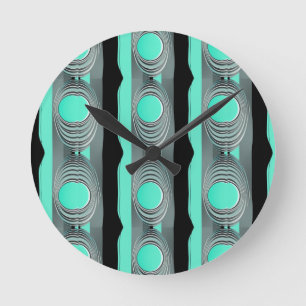 Reloj Redondo Mediano Mid Century Moderna Era Atómica Psicodélica Trippy