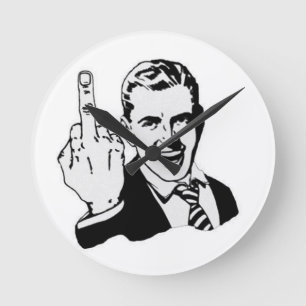Reloj Redondo Mediano Middle finger clock design