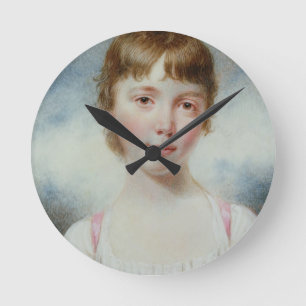 Reloj Redondo Mediano Miniatura de un joven chica