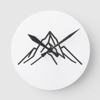 Reloj Redondo Mediano Minimal Alpine Mountain Line Art Wall Clock