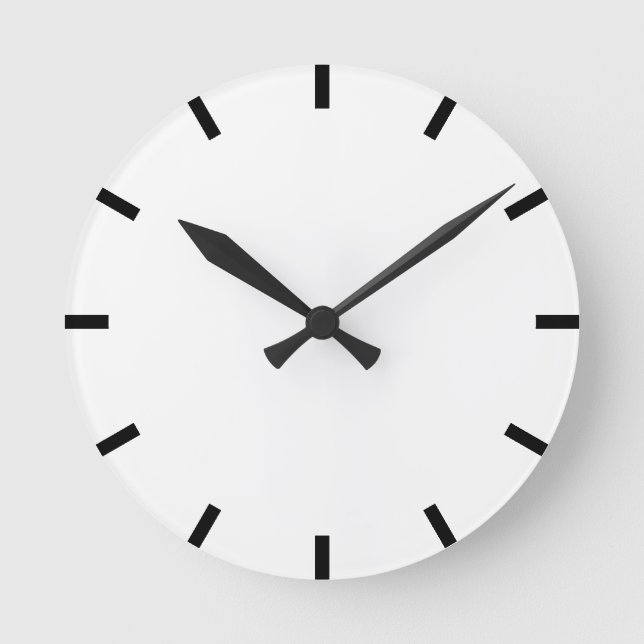 Reloj Redondo Mediano Minimalismo negro y blanco simplemente urbano (Anverso)
